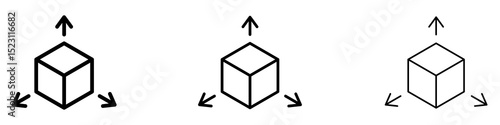 Distribution channel icons for web site, mobile application. Logo illustration.
