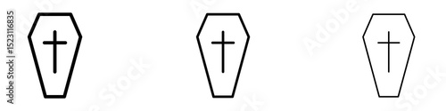 Coffin icons for web site, mobile application. Logo illustration.