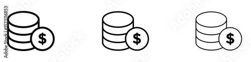 Coins stack icons for web site, mobile application. Logo illustration.