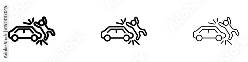 Car accident icons for web site, mobile application. Logo illustration.