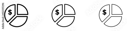 Budget planning icons for web site, mobile application. Logo illustration.