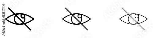 Blindness icons for web site, mobile application. Logo illustration.