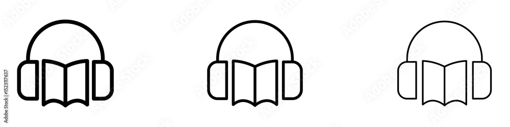 Audio book icons for web site, mobile application. Logo illustration. Audio book icons for web site, mobile application. Logo illustration.