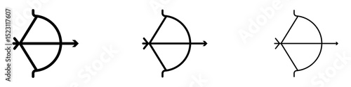 Archery icons for web site, mobile application. Logo illustration.