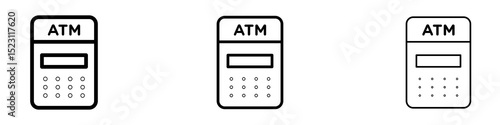 ATM icons for web site, mobile application. Logo illustration.