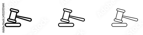 Auction icons for web site, mobile application. Logo illustration.