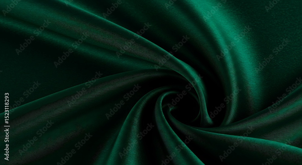 Obraz premium Luxurious emerald green silk fabric