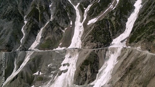 Aerial footage showcasing the raw thrill of Zojila Pass travel.
