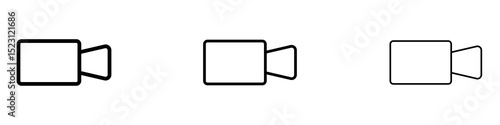 Video icons. Thin linear graphic pictogram for website