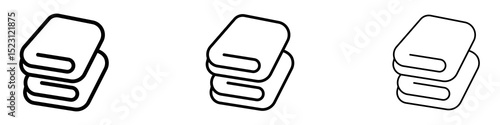 Towel icons. Thin linear graphic pictogram for website