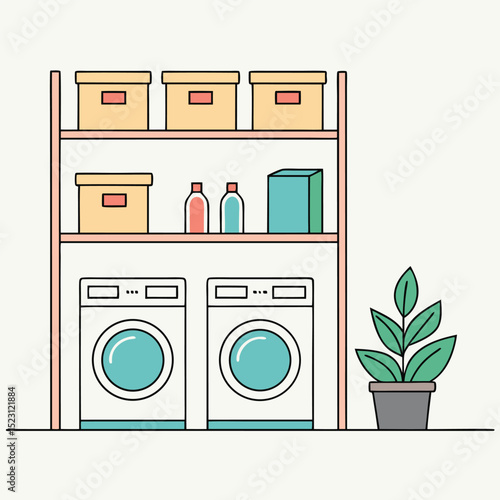 laundry room washing machine dryer shelves