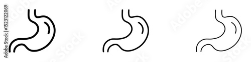 Stomach icons. Thin linear graphic pictogram for website
