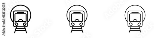 Subway icons. Thin linear graphic pictogram for website