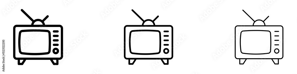 Television icons. Thin linear graphic pictogram for website Television icons. Thin linear graphic pictogram for website