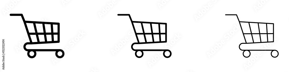 custom made wallpaper toronto digitalShopping trolley icons. Thin linear graphic pictogram for website