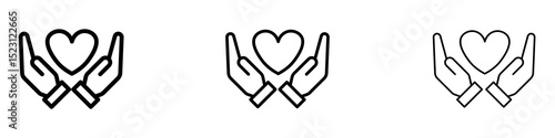 Philanthropy icons. Thin linear graphic pictogram for website