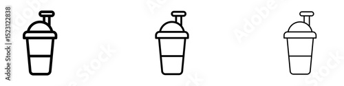 Protein shake icons. Thin linear graphic pictogram for website