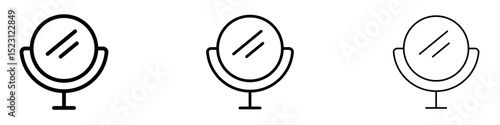 Mirror icons. Thin linear graphic pictogram for website