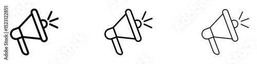 Promotion icons. Thin linear graphic pictogram for website