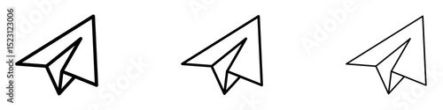Paper plane icons. Thin linear graphic pictogram for website