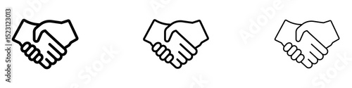 Partnership icons. Thin linear graphic pictogram for website