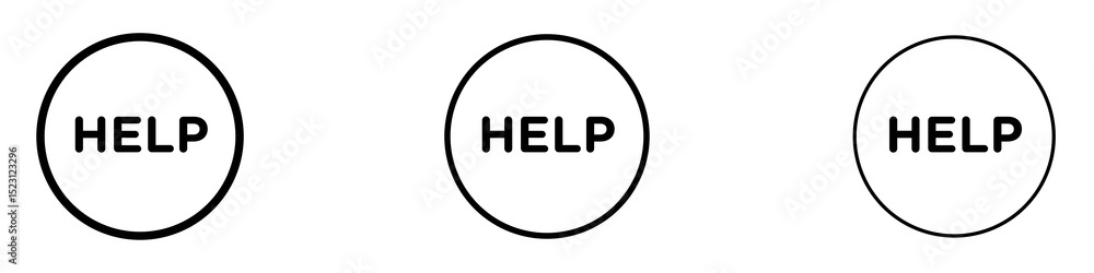 Help icons. Thin linear graphic pictogram for website Help icons. Thin linear graphic pictogram for website
