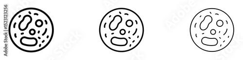 Microorganism icons. Thin linear graphic pictogram for website