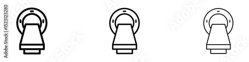 MRI icons. Thin linear graphic pictogram for website