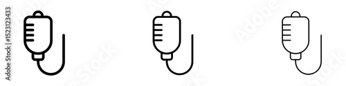 IV bag icons. Thin linear graphic pictogram for website
