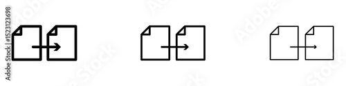 File transfer icons. Thin linear graphic pictogram for website