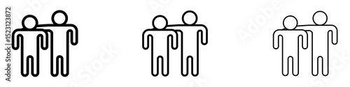 Friends icons. Thin linear graphic pictogram for website