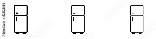 Fridge icons. Thin linear graphic pictogram for website