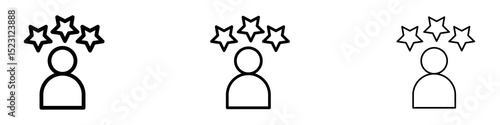 Customer satisfaction icons. Thin linear graphic pictogram for website