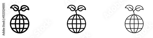 Eco-friendly icons. Thin linear graphic pictogram for website