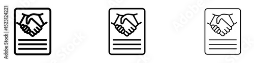 Contract icons. Thin linear graphic pictogram for website