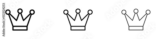 Crown icons. Thin linear graphic pictogram for website