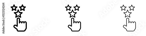 Customer feedback icons. Thin linear graphic pictogram for website