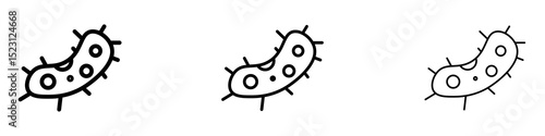 Bacteria icons. Thin linear graphic pictogram for website