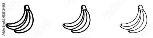 Banana icons. Thin linear graphic pictogram for website