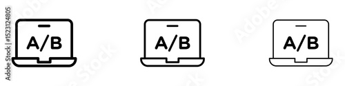 A B test icons. Thin linear graphic pictogram for website