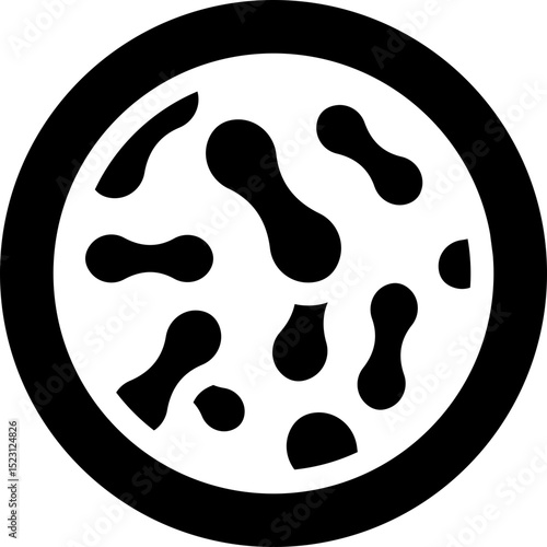 Bacterial culture icon. Silhouette style.