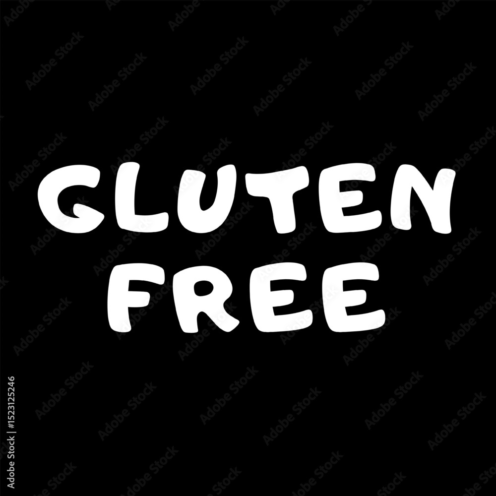 Obraz premium Vector text illustration for Gluten Free.