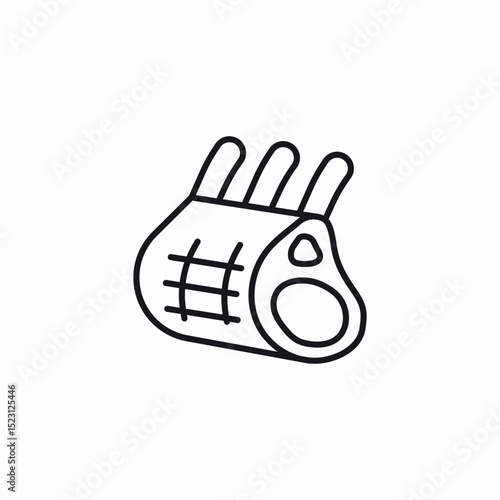 ribs meat icon sign vector