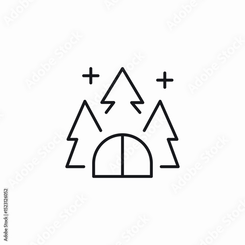 wood camping icon sign vector