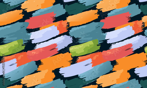 Abstract Brush Strokes: Colorful Diagonal Seamless Pattern