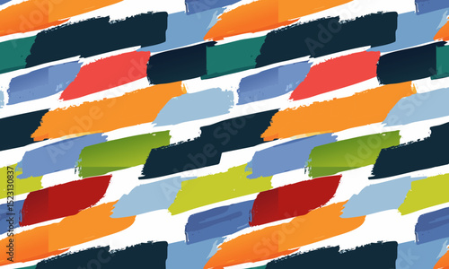 Bold Brush Strokes: Colorful Diagonal Abstract Seamless Pattern