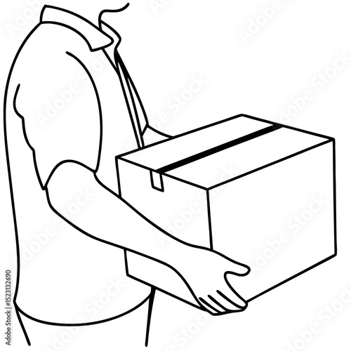 Person Carrying Cardboard Box During Move for Relocation Blogs, Home Organization Websites, Moving Services Promotion, and Delivery Content  