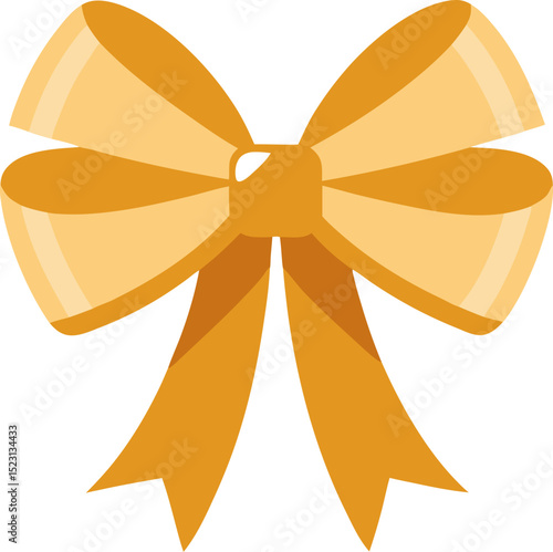 A beautifully crafted illustration featuring a golden bow presented in a simple vector style perfect for design elements.