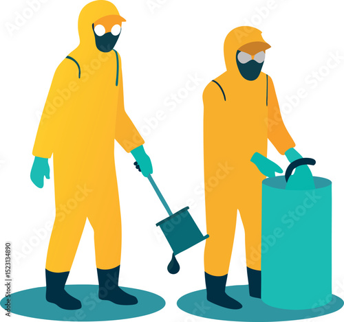 Workers Wearing Full PPE Conducting a Spill Containment Drill