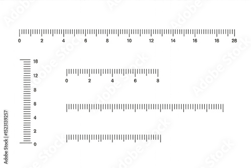 Ruler with numbers marked in centimeters isolated on transparent background